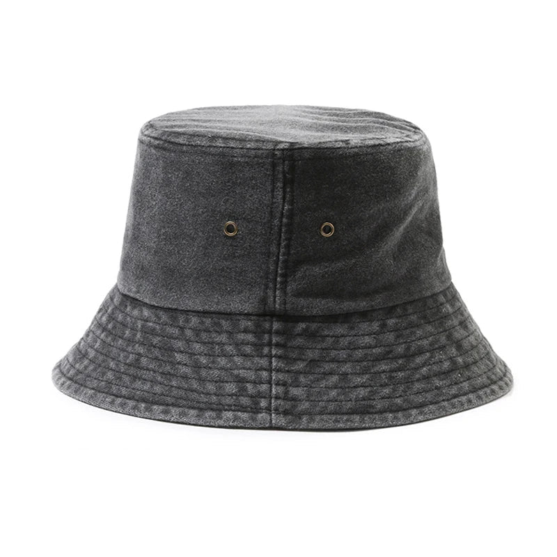 White Daisy Washed Cotton Bucket Hat