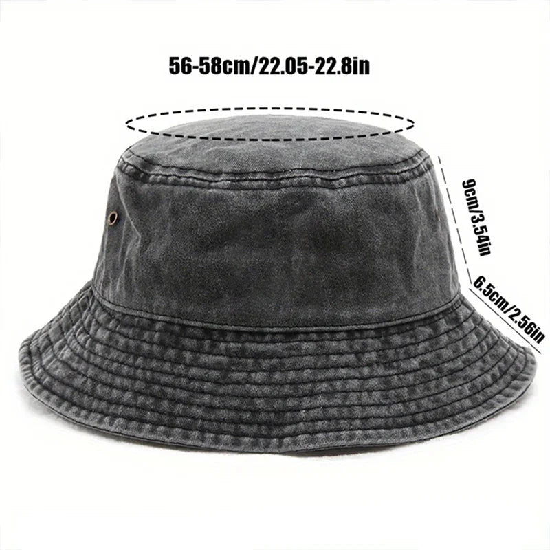 White Daisy Washed Cotton Bucket Hat