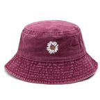 White Daisy Washed Cotton Bucket Hat