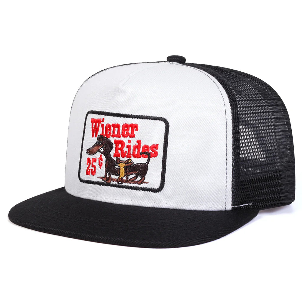 Wiener Rides Trucker Snapback Cap