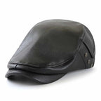 William Leather Duckbill Flat Cap