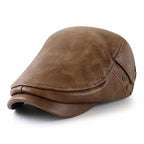William Leather Duckbill Flat Cap