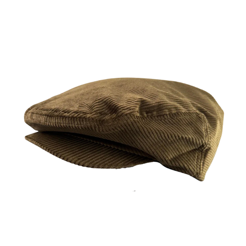 Khaki Corduroy Flat Cap