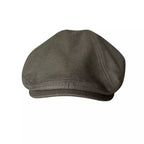 Winston Army Green Linen Flat Cap