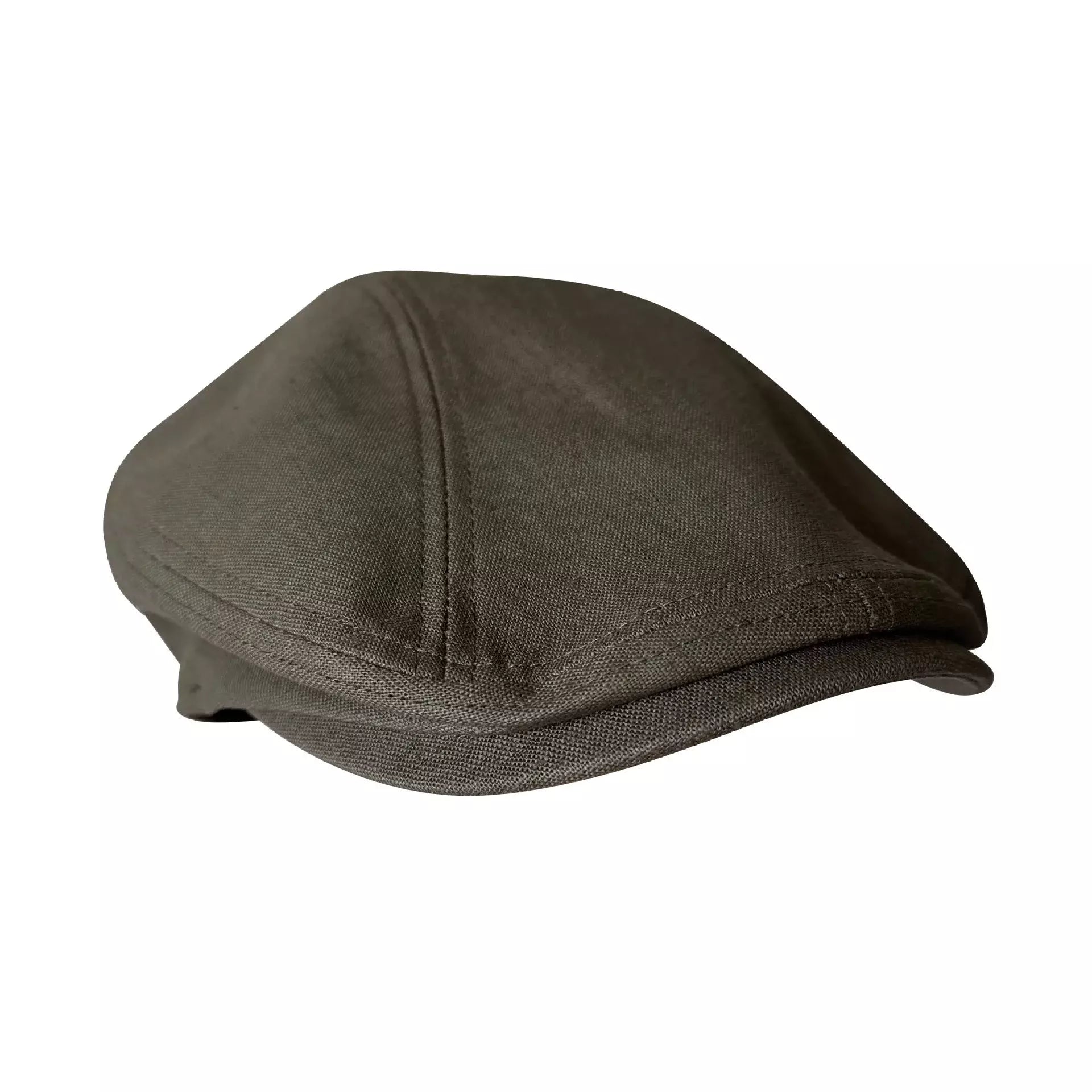 Winston Army Green Linen Flat Cap