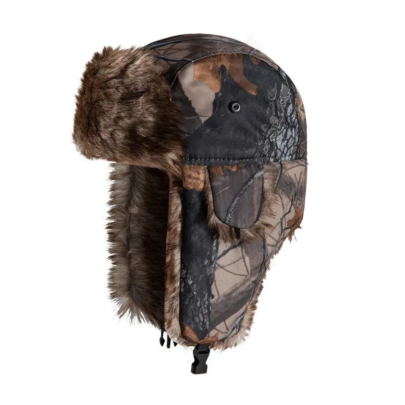 Winter Camouflage Fur Bomber Hat