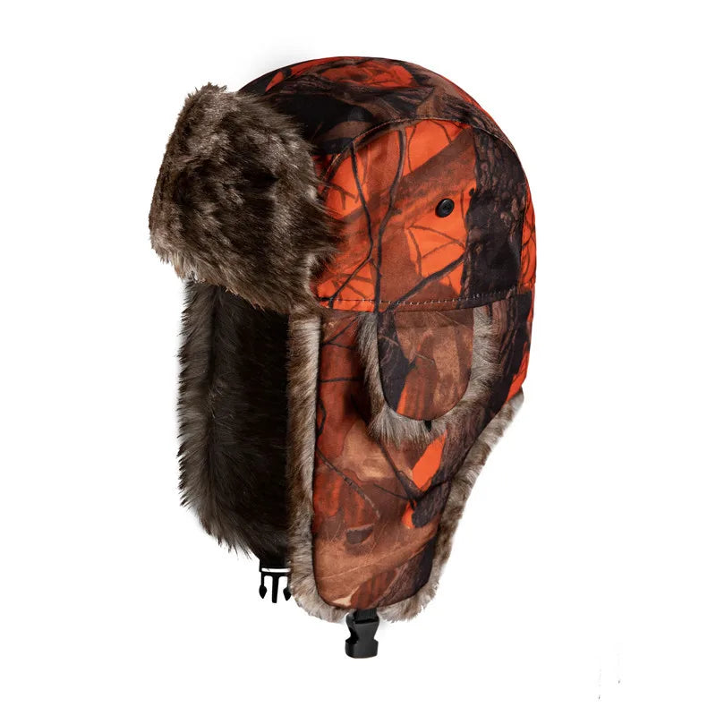 Winter Camouflage Fur Bomber Hat