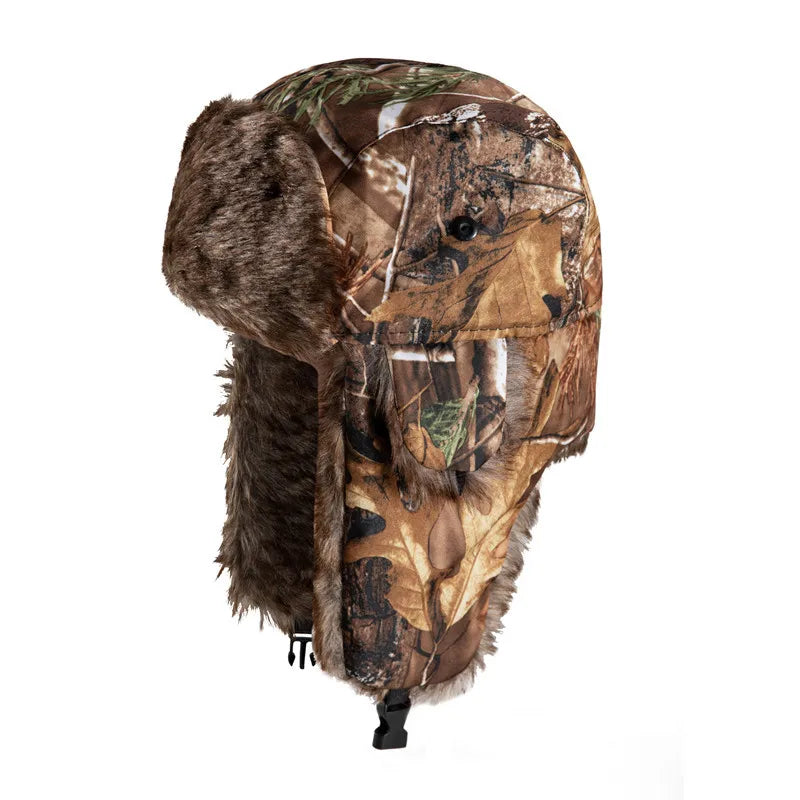 Winter Camouflage Fur Bomber Hat