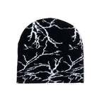 Lightning Print Skully Cotton Beanie