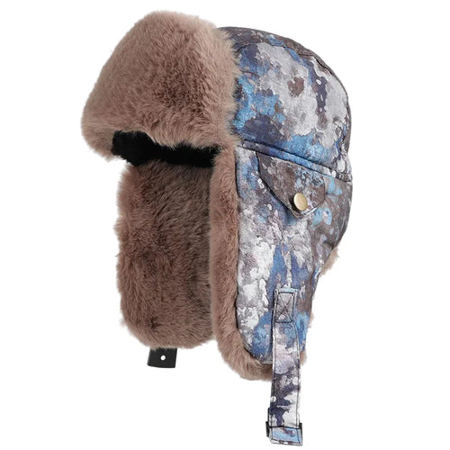 Blue Camouflage Trapper Hat