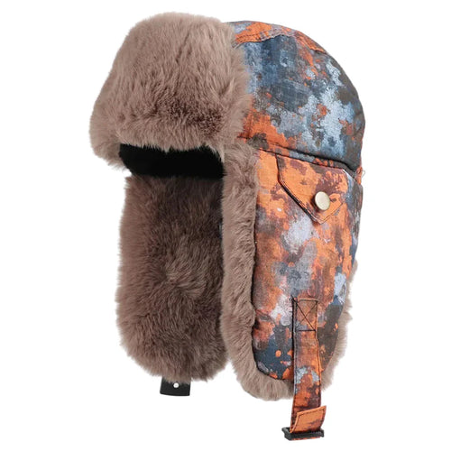 Orange Camouflage Trapper Hat