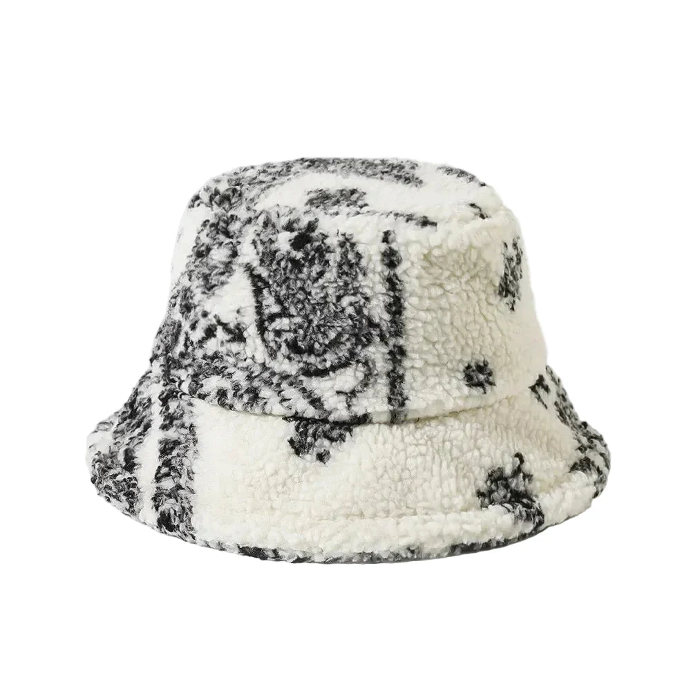 Winter Leaves Fur Bucket Hat