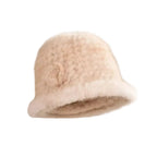 Winter Women Floral Natural Mink Fur Beanie Bucket Hat