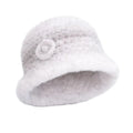 Winter Women Floral Natural Mink Fur Beanie Bucket Hat