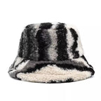 Winter Abstract Fur Bucket Hat