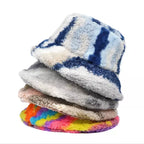 Winter Abstract Fur Bucket Hat