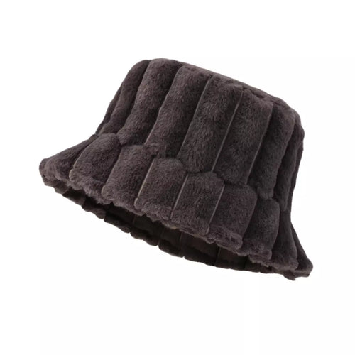 Gray Chunky Corduroy Bucket Hat
