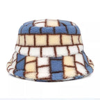 Winter Plaid Fur Bucket Hat