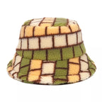 Winter Plaid Fur Bucket Hat
