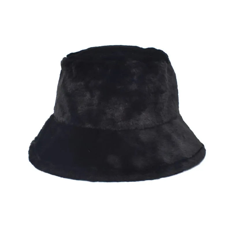Winter Plain Fur Bucket Hat