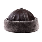 Winter Russian Fur Genuine Leather Docker Cap