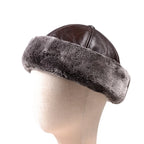Winter Russian Fur Genuine Leather Docker Cap