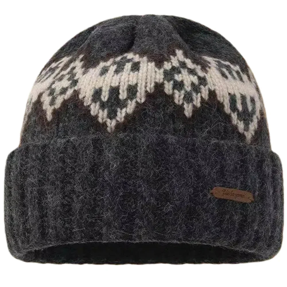 Wisconsin Winter Knitted Rhombuses Beanie