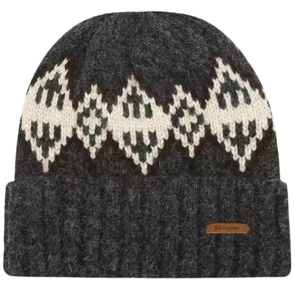 Wisconsin Winter Knitted Rhombuses Beanie