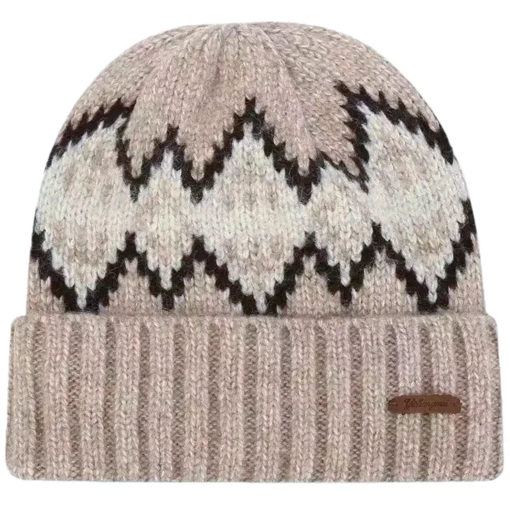 Wisconsin Winter Knitted Rhombuses Beanie
