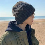Wisconsin Winter Knitted Rhombuses Beanie