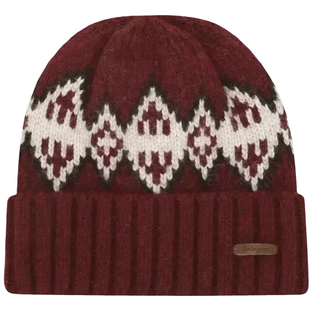 Wisconsin Winter Knitted Rhombuses Beanie