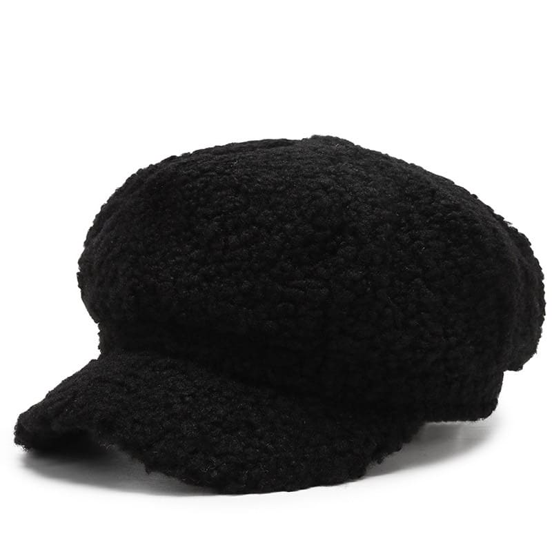 Women Winter Furry Newsboy Cap