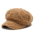 Women Winter Furry Newsboy Cap