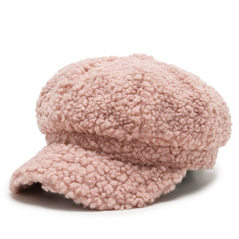 Women Winter Furry Newsboy Cap