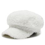 Women Winter Furry Newsboy Cap