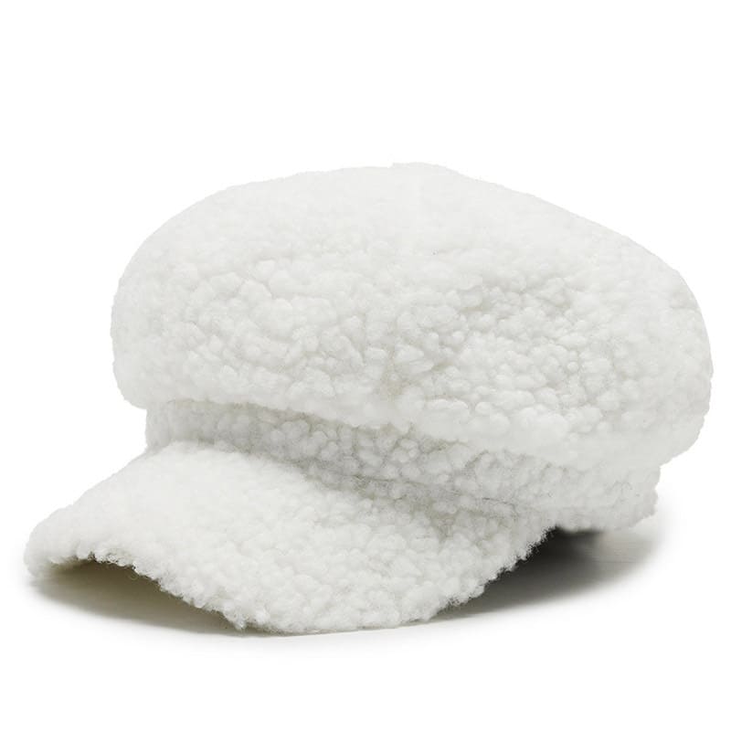 Women Winter Furry Newsboy Cap