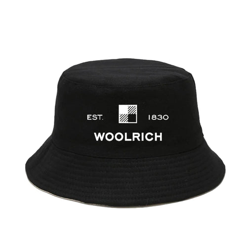 Black Bucket Hat Adjustable Wide Brim Acrylic Sun Protection
