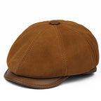 Woolton Genuine Suede Leather Newsboy Cap