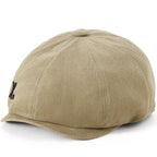 X. Vintage Cotton 8-Panels Newsboy Cap