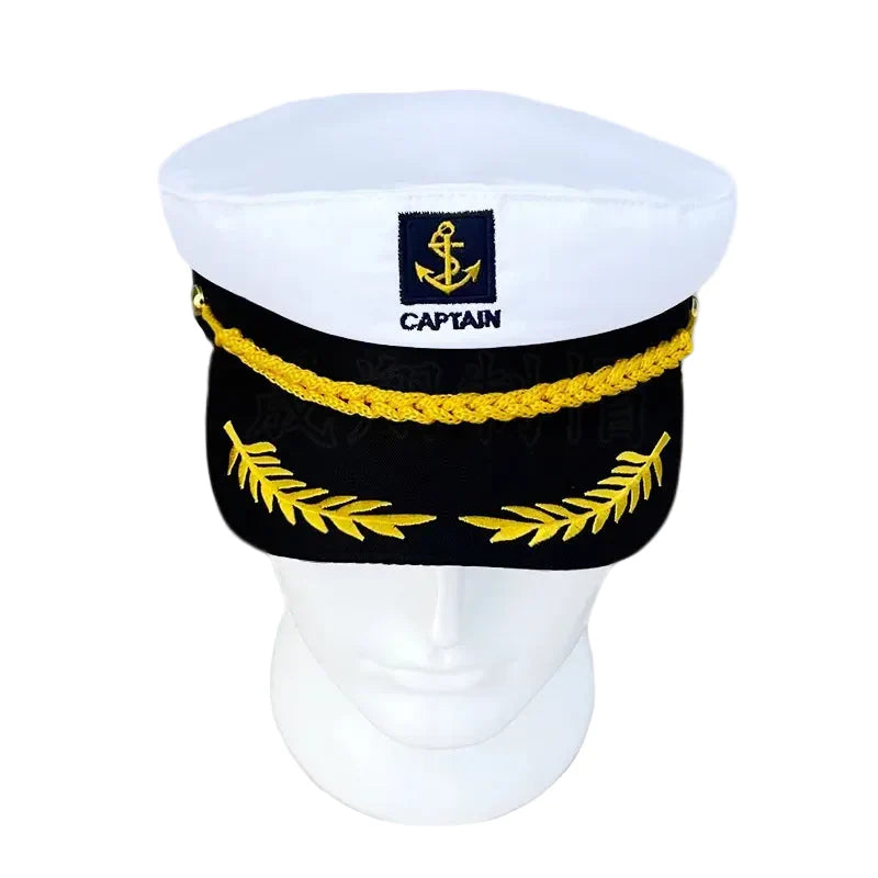 Yatch Captain Golden Cord Cotton Sailor Cap