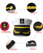 Yatch Captain Golden Cord Cotton Sailor Cap