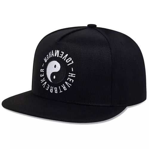 Black Snapback Cap back view
