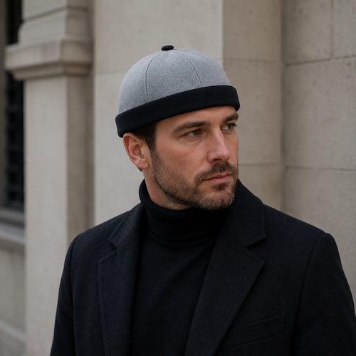 Bicolor Docker Cap – Adjustable Cotton Sweatband Hat | Classic Nautical Style