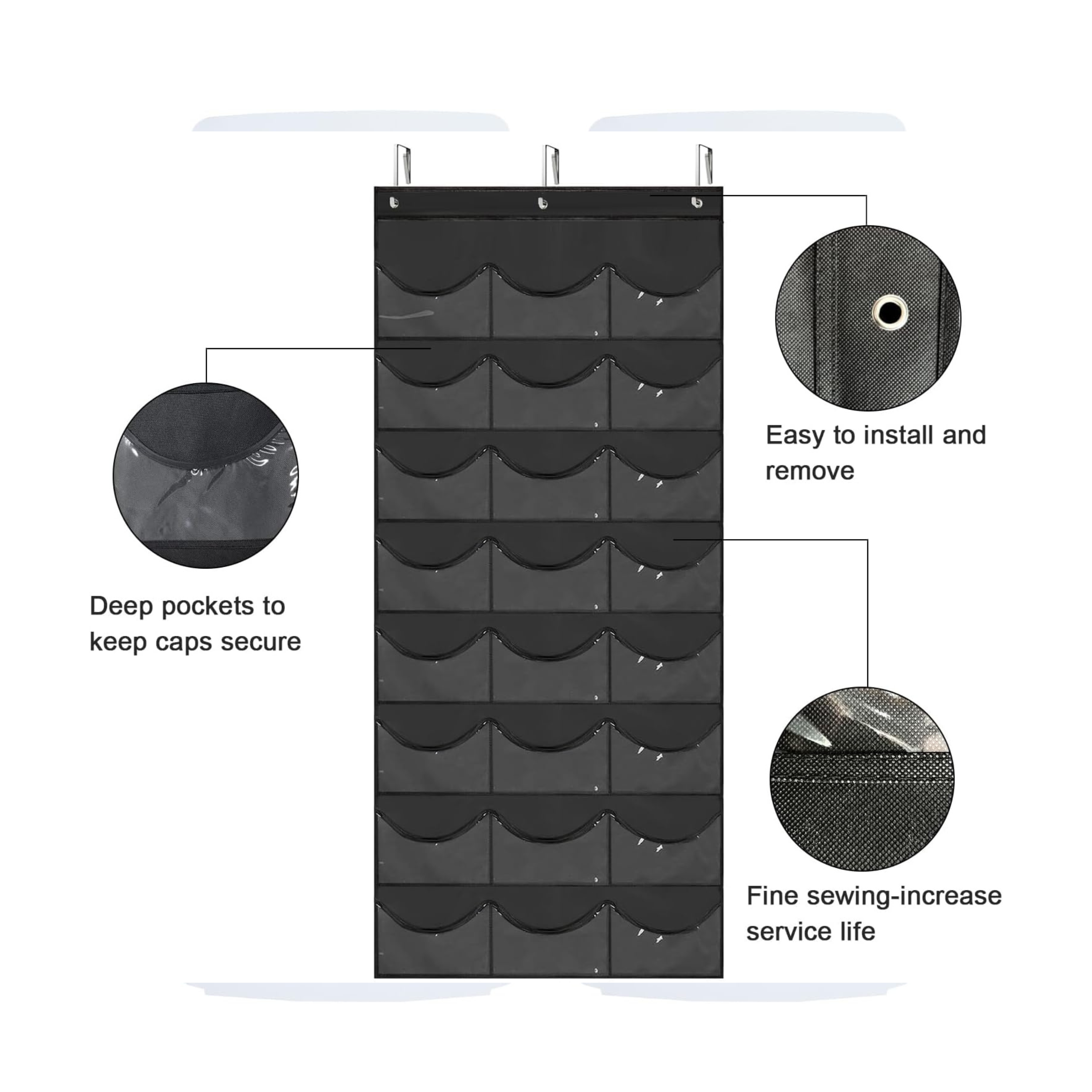 baseball hat organizer for bedroom door and closet