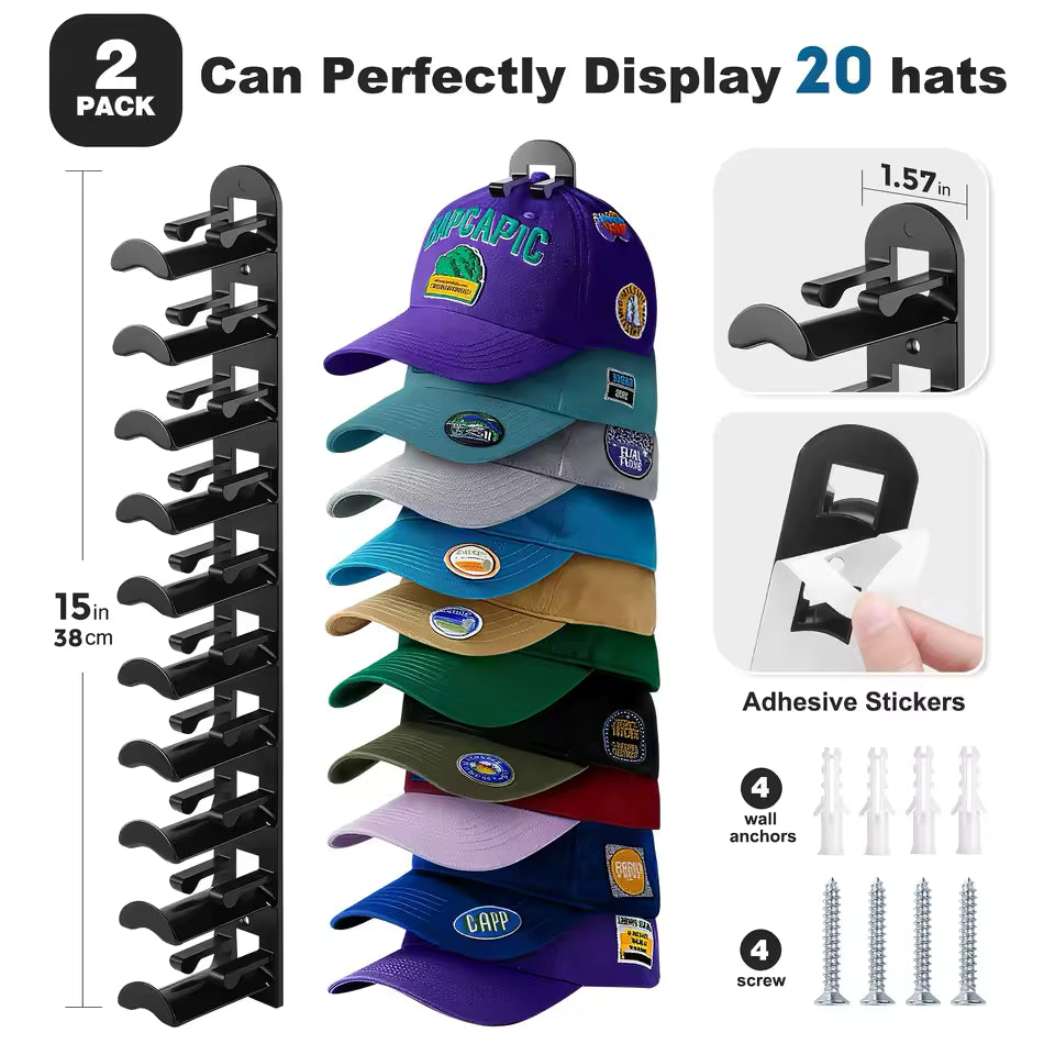 baseball hat storage rack for wall mounting
