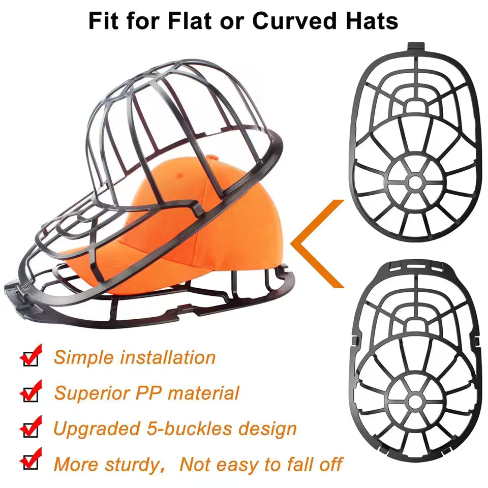 baseball hat washer cage for machine washing and drying