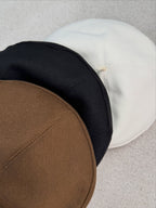 beige Parisian beret hat for women soft cotton