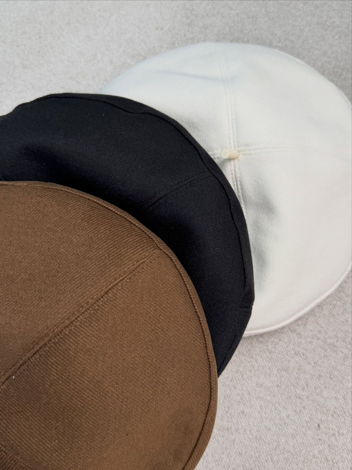 beige Parisian beret hat for women soft cotton