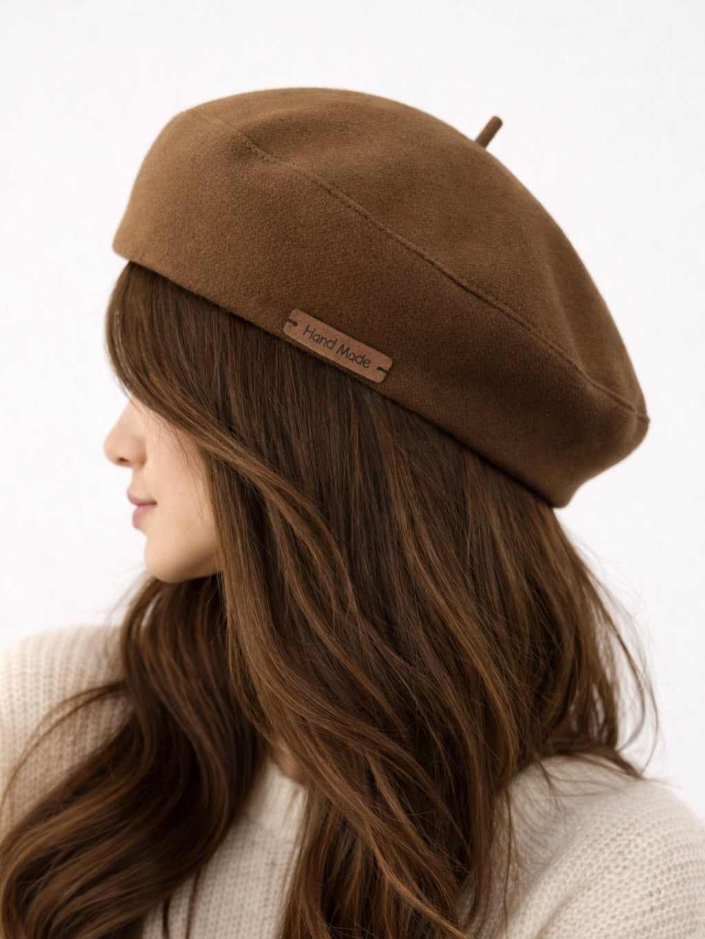 beige cotton beret hat for women classic French style solid color lightweight breathable fashion headwear