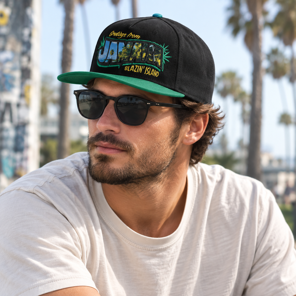 Snapback Cap Adjustable Black Green Cotton Hat – Breathable Unisex Style